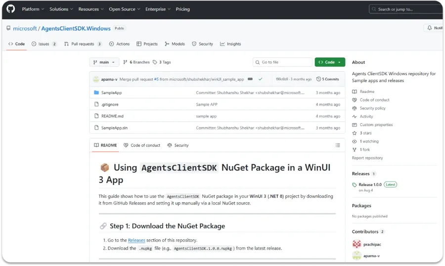 Ukázka Agents Client SDK
