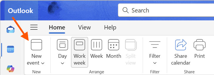Zahájení návrhu agendy v Outlooku