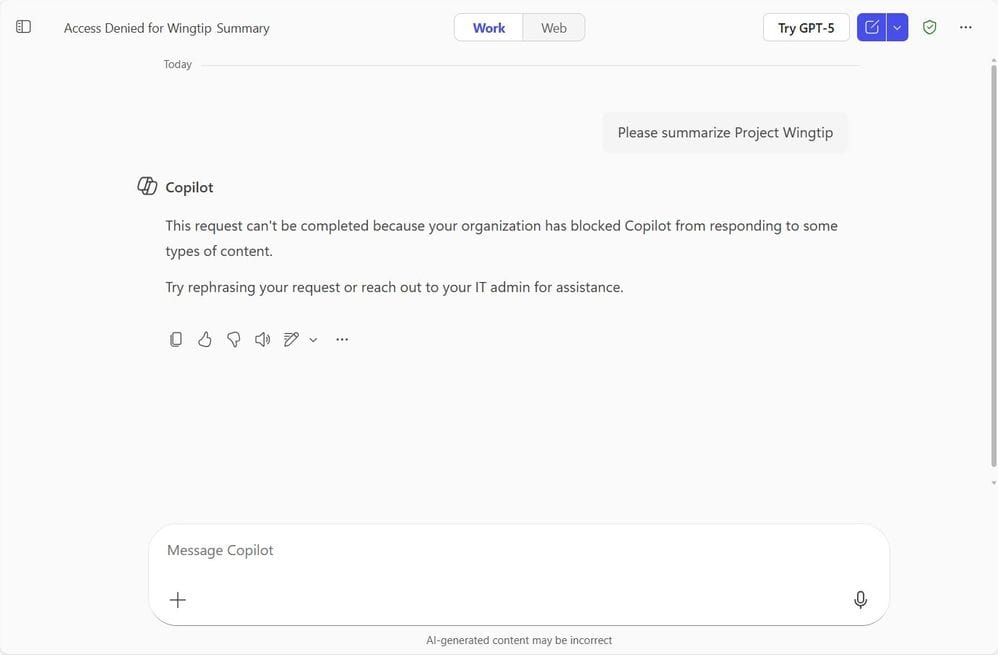 Purview Data Loss Prevention pro Copilot chrání prompty